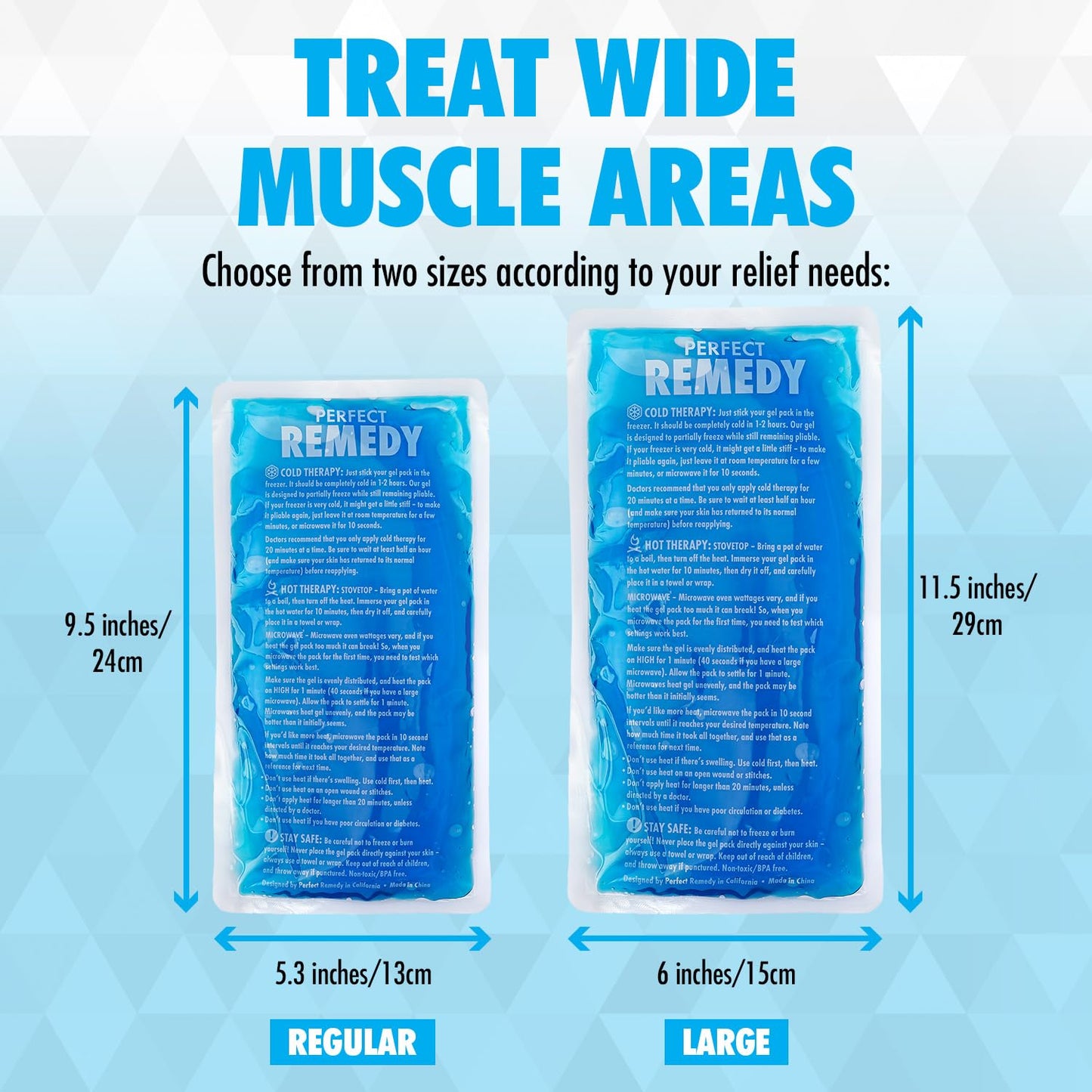 2 Pack Gel Ice Packs for Injuries,Reusable Gel Ice Packs for Muscle Pain,Cold & Hot Pack for Pain Relief,Ice Pack for Knee & Back/Neck Ice Pack,Hot Water Bottles Alternative (Blue, Large)
