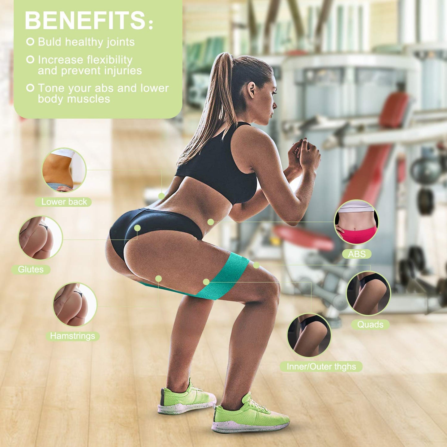 CFX Resistance Bands 3 Sets, Premium Exercise Loops with Non-Slip Design for HIPS & Glutes, 3 Resistance Level Workout Booty Bands for Women and Men