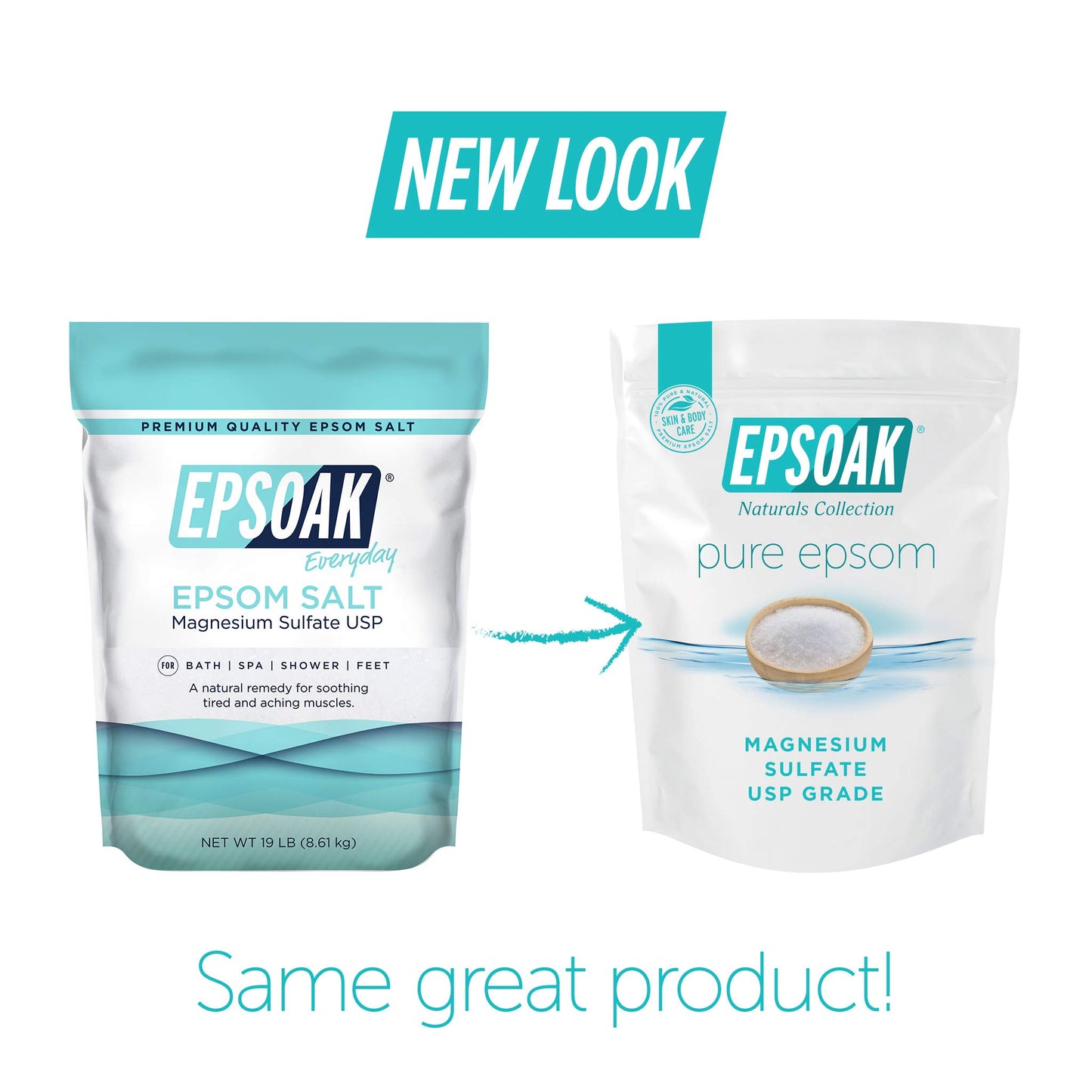 Epsoak Epsom Salt 19.75 Lbs - 100% Pure Magnesium Sulfate, Made in USA