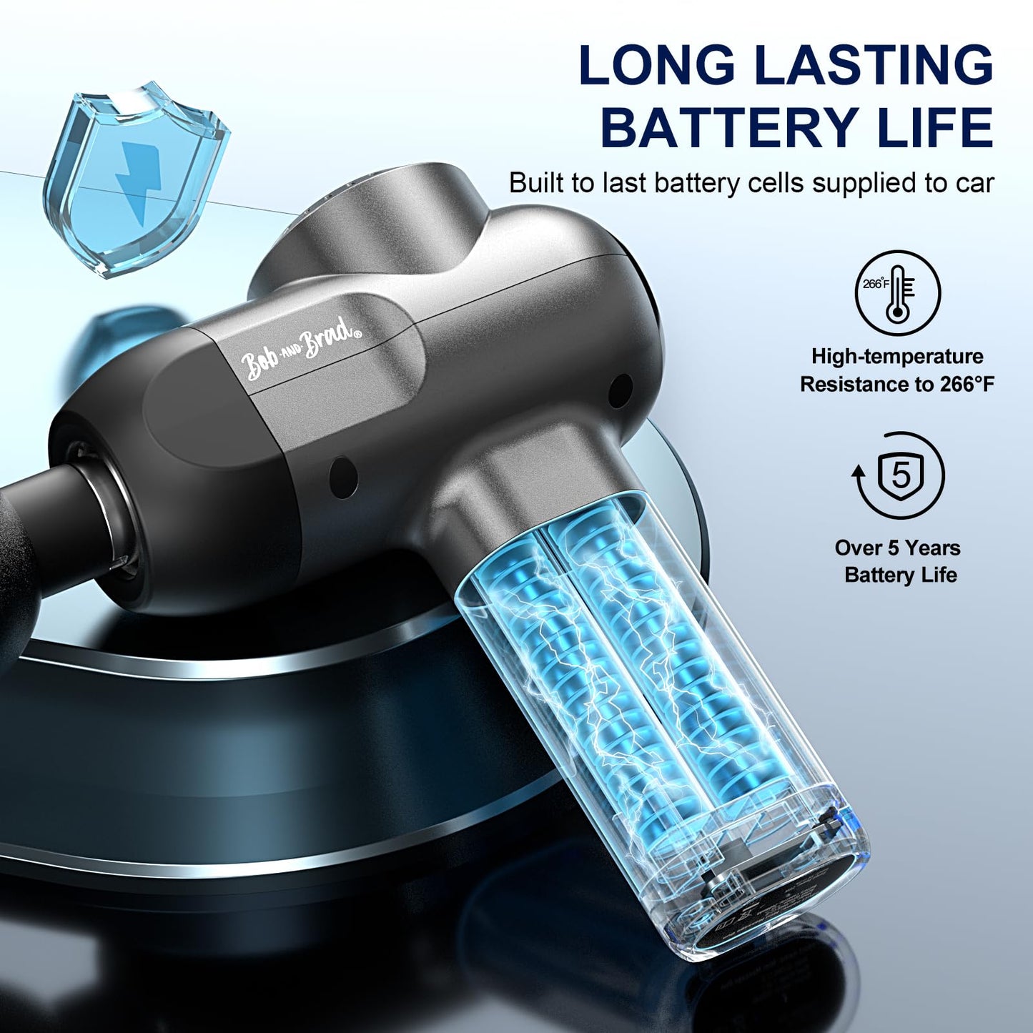 BOB AND BRAD C2 Massage Gun, Powerful Massager Gun for Athletes, Percussion Massage Gun, Portable Hand held Electric Massager for Back, Gifts for Men Women