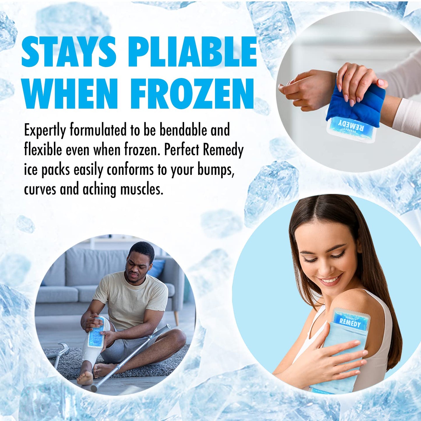 2 Pack Gel Ice Packs for Injuries,Reusable Gel Ice Packs for Muscle Pain,Cold & Hot Pack for Pain Relief,Ice Pack for Knee & Back/Neck Ice Pack,Hot Water Bottles Alternative (Blue, Large)