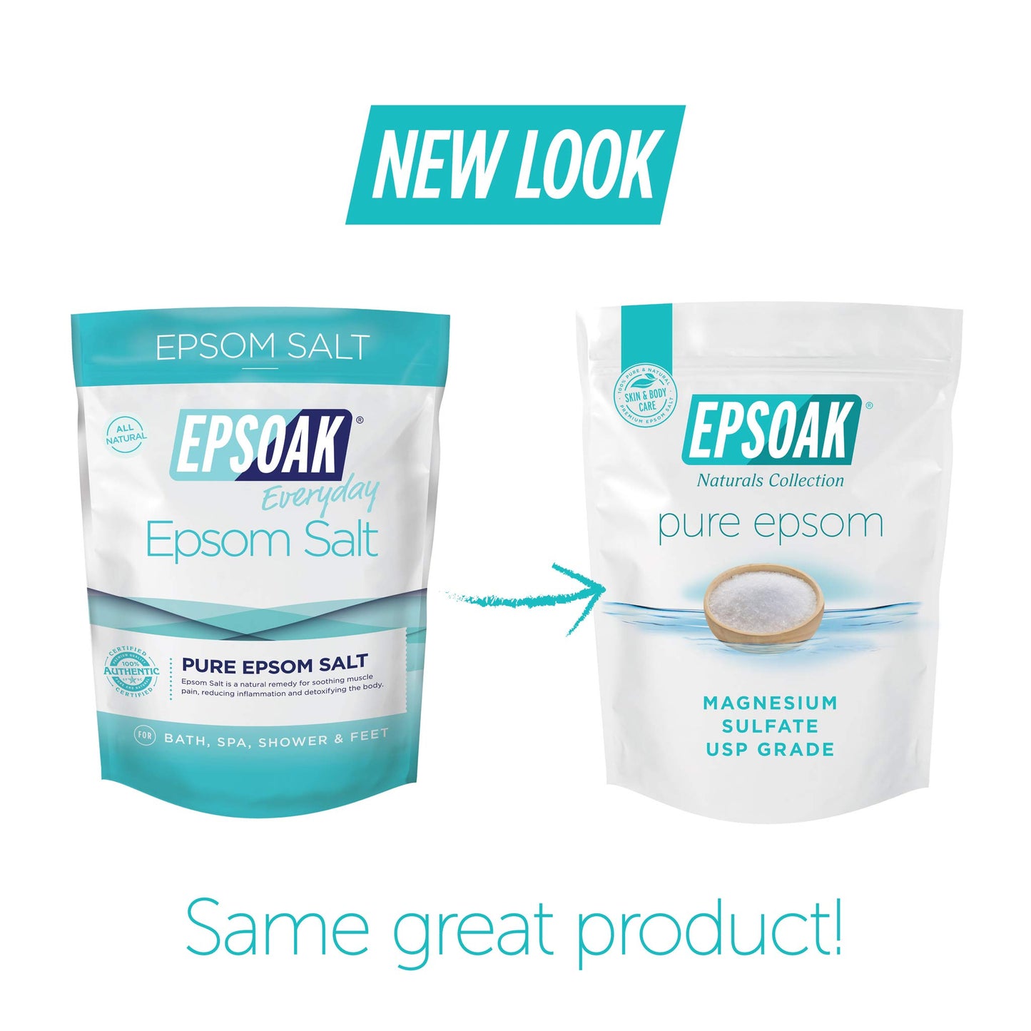 Epsoak Epsom Salt 5 Lbs - 100% Pure Magnesium Sulfate, Made in USA