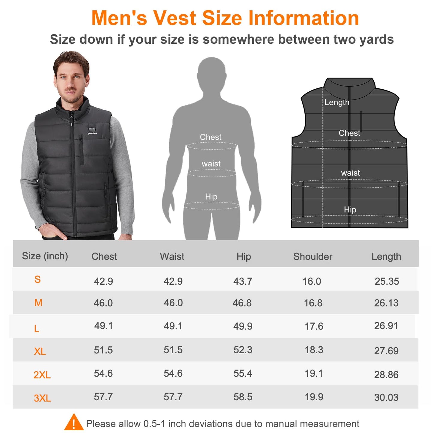 Heated Vest for Men with Battery Pack Included 7.4V 16000mAh, Warming Men's Heated Vest Electric Heating Vest Rechargeable
