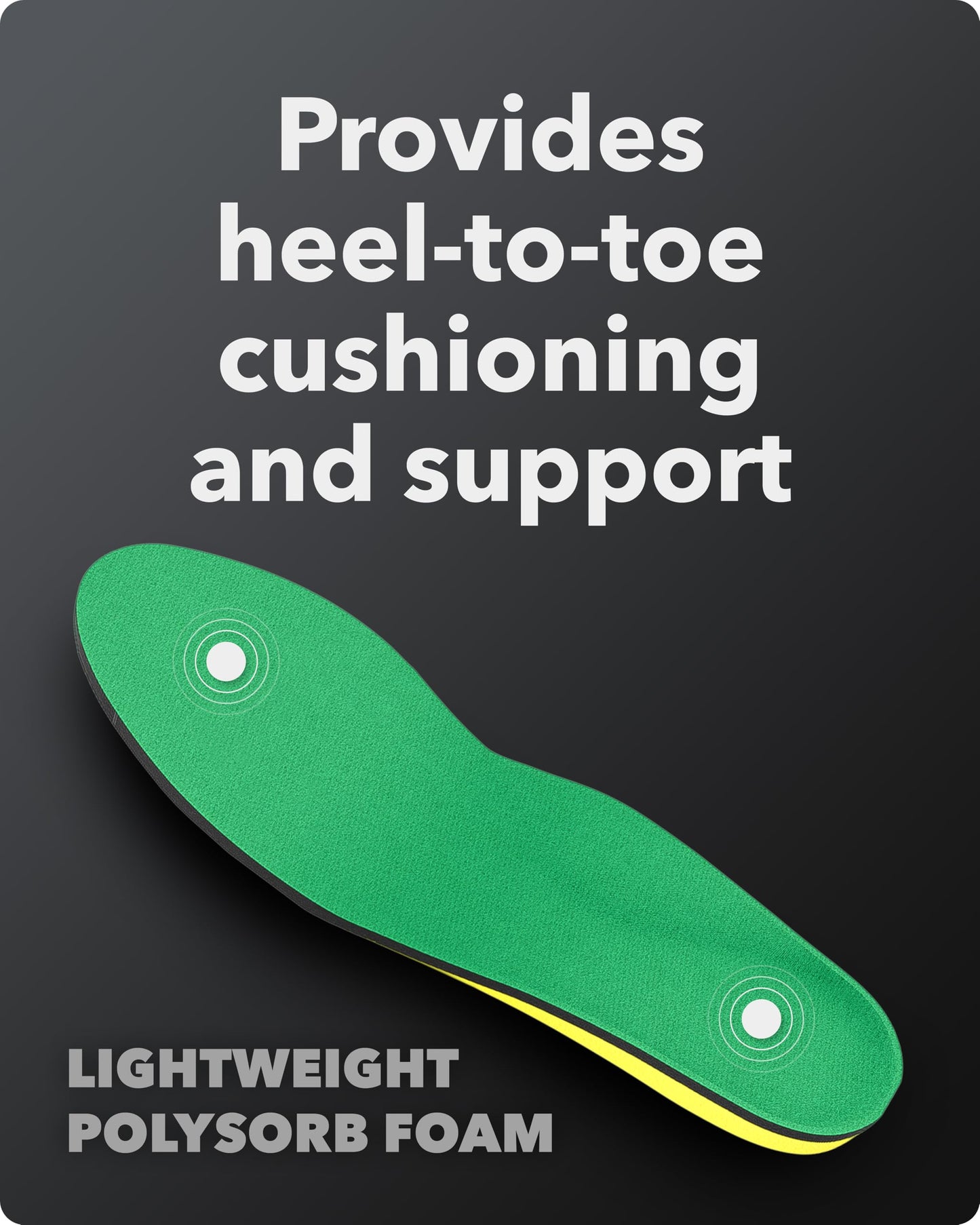 Spenco Polysorb Cross Trainer Athletic Cushioning Arch Support Shoe Insoles, Women's 7-8.5/Men's 6-7.5