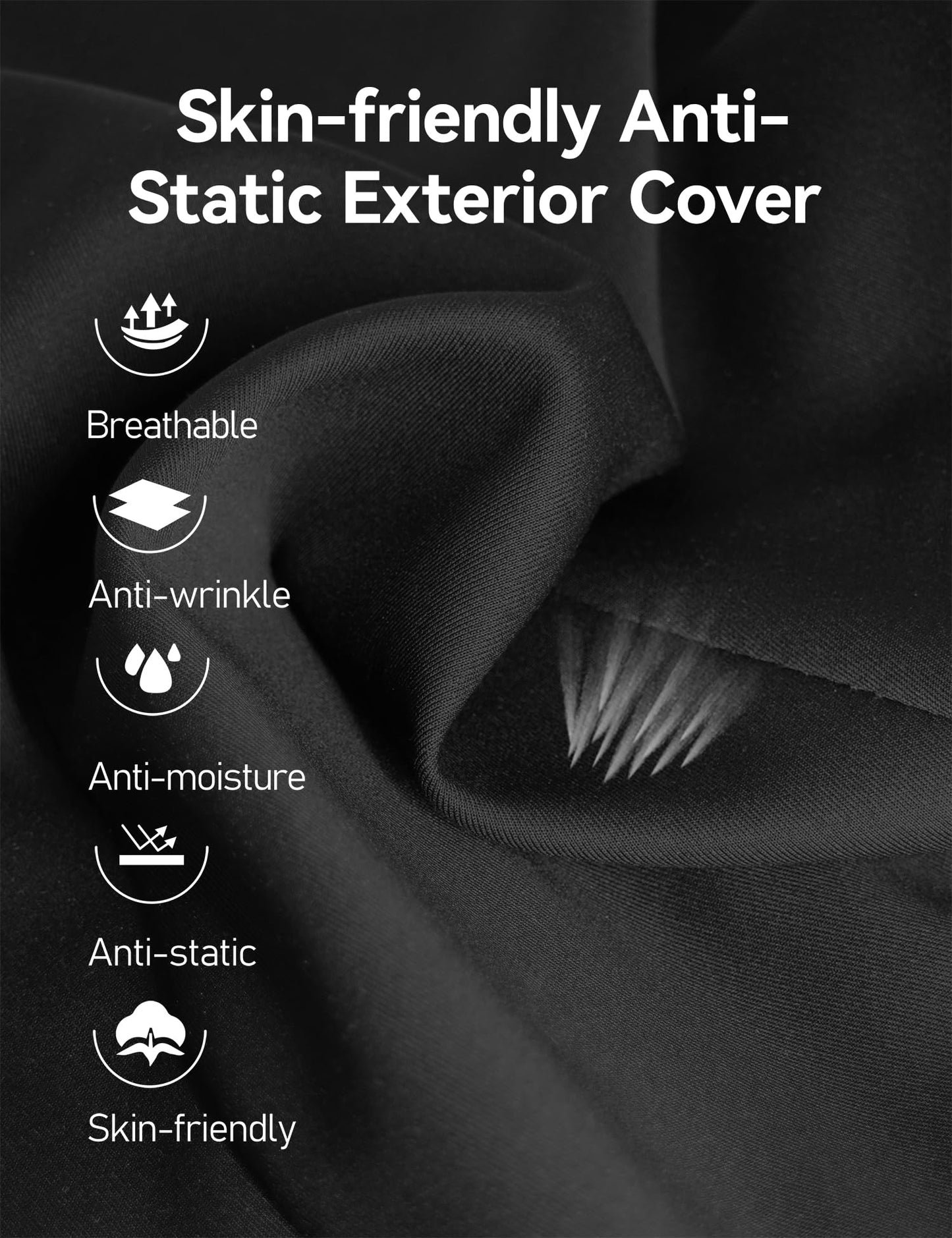 Ergonomic Lumbar Support Cushion, TRAVEL EASE Memory Foam Back Support Cushion for Office Chairs with Skin-Friendly Cover for Comfort Black