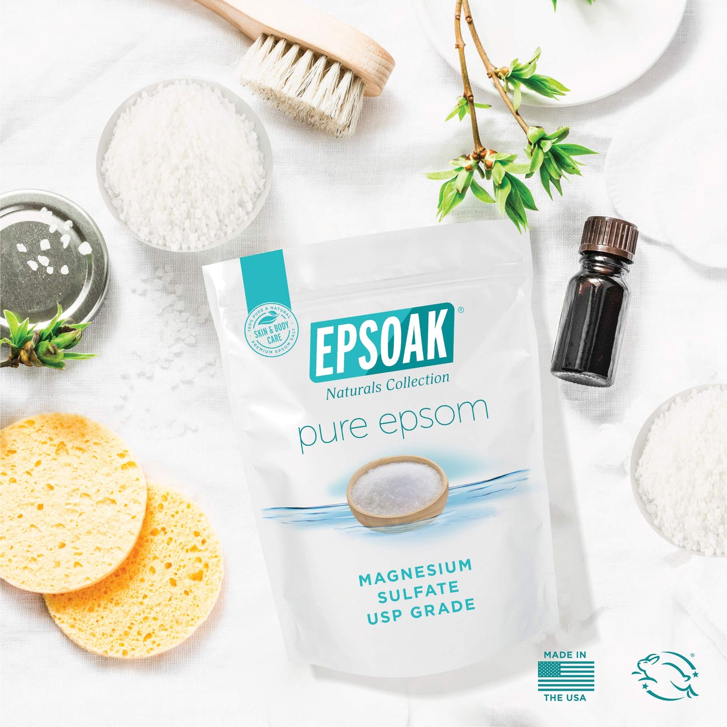 Epsoak Epsom Salt 5 Lbs - 100% Pure Magnesium Sulfate, Made in USA