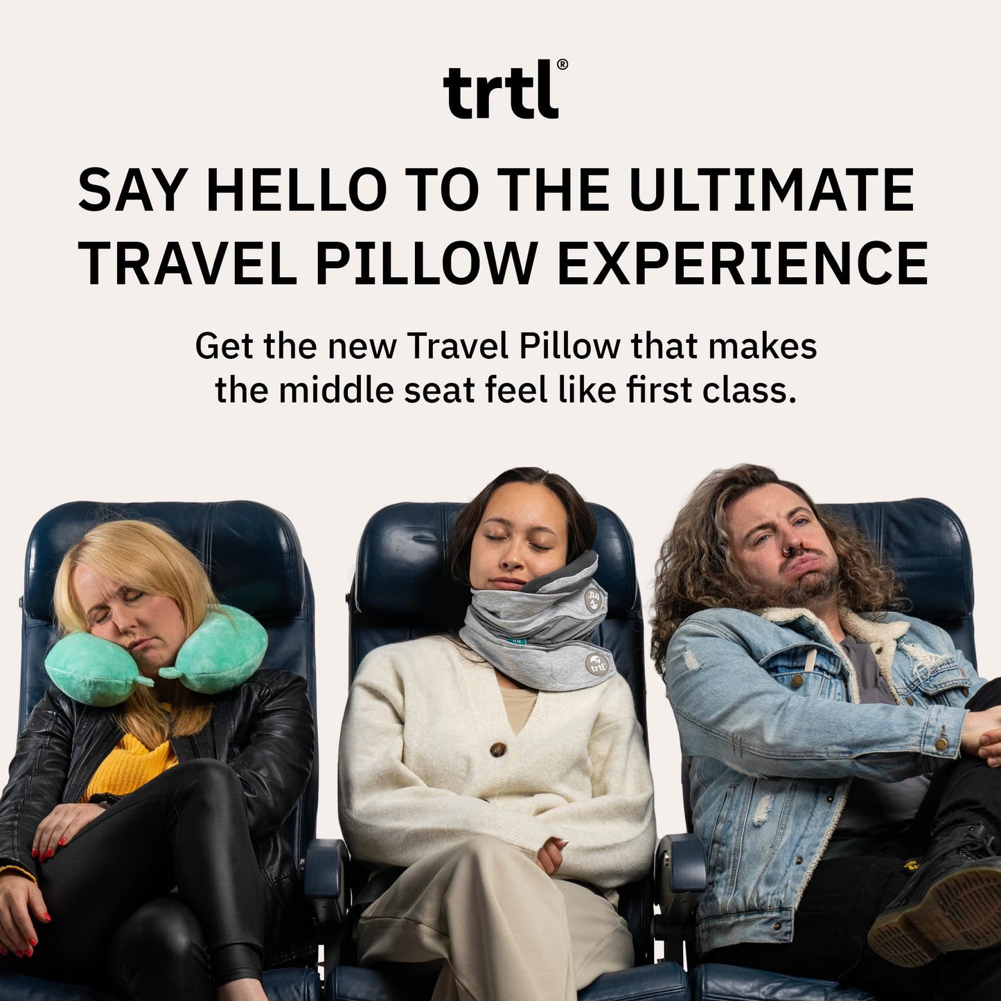 Trtl Pillow Plus - Adjustable Neck Pillow for Airplane Travel - Travel Pillow with Luxury Foam Padding for Head and Neck Support - Lightweight - Machine Washable - Waterproof Carry Bag - Charcoal