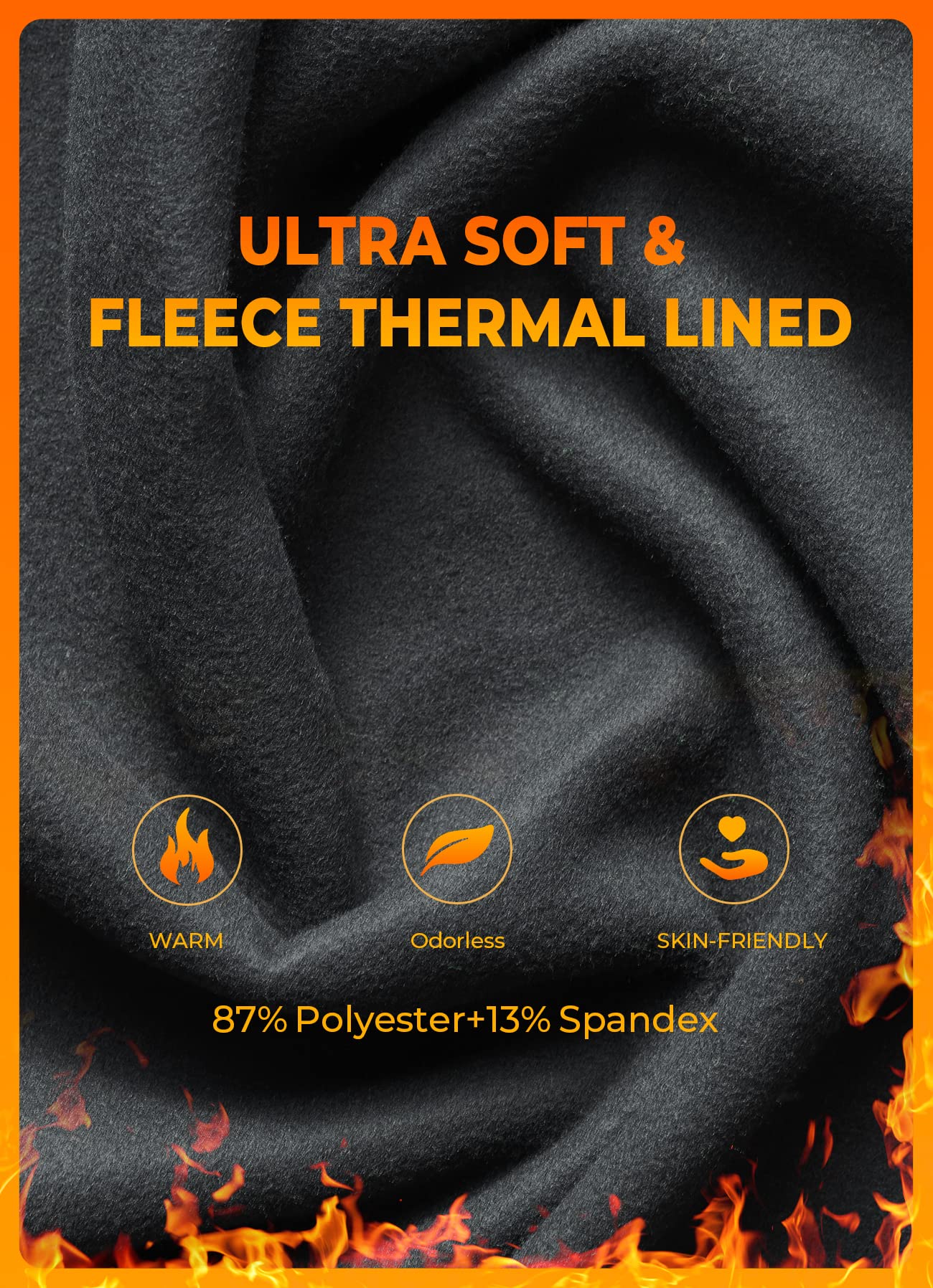 ALONG FIT Fleece-Lined-Leggings with Pockets Yoga-Pants Black Gym Workout Ski Snow Tights Thermal Winter Warm