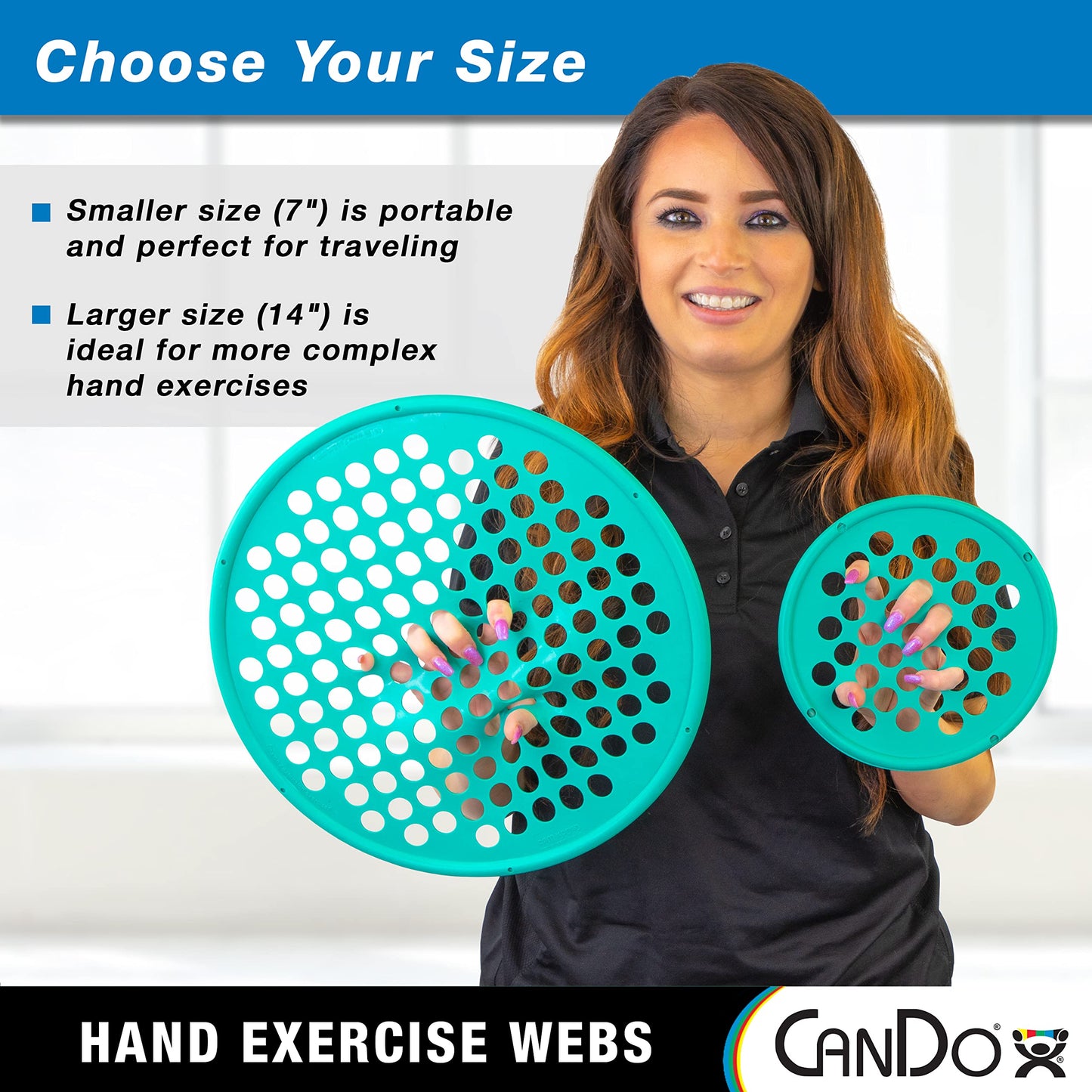 Fabrication Enterprises Cando Extension/Flexion Web, Green, Latex-Free, 14" 1 Count