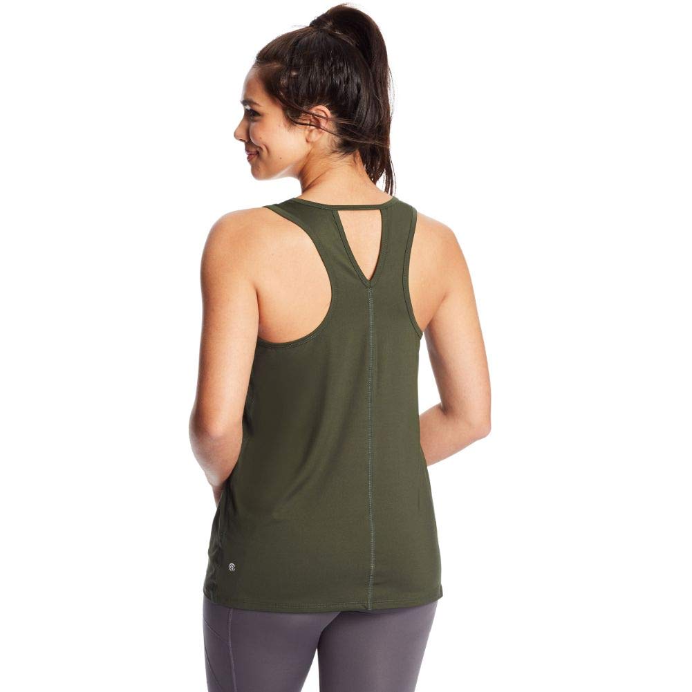 C9 Champion Women's Graphic Tank, Bottle Green/STAY COMMITTED