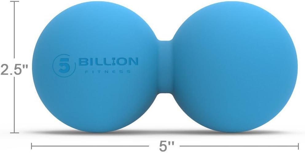 Massage Ball,5Billion Fitness Lacrosse Massage Ball for Deep Tissue Trigger Point,Peanut Massage Roller Ball for Back Leg Muscle Pain Relief Physical Therapy(Blue)