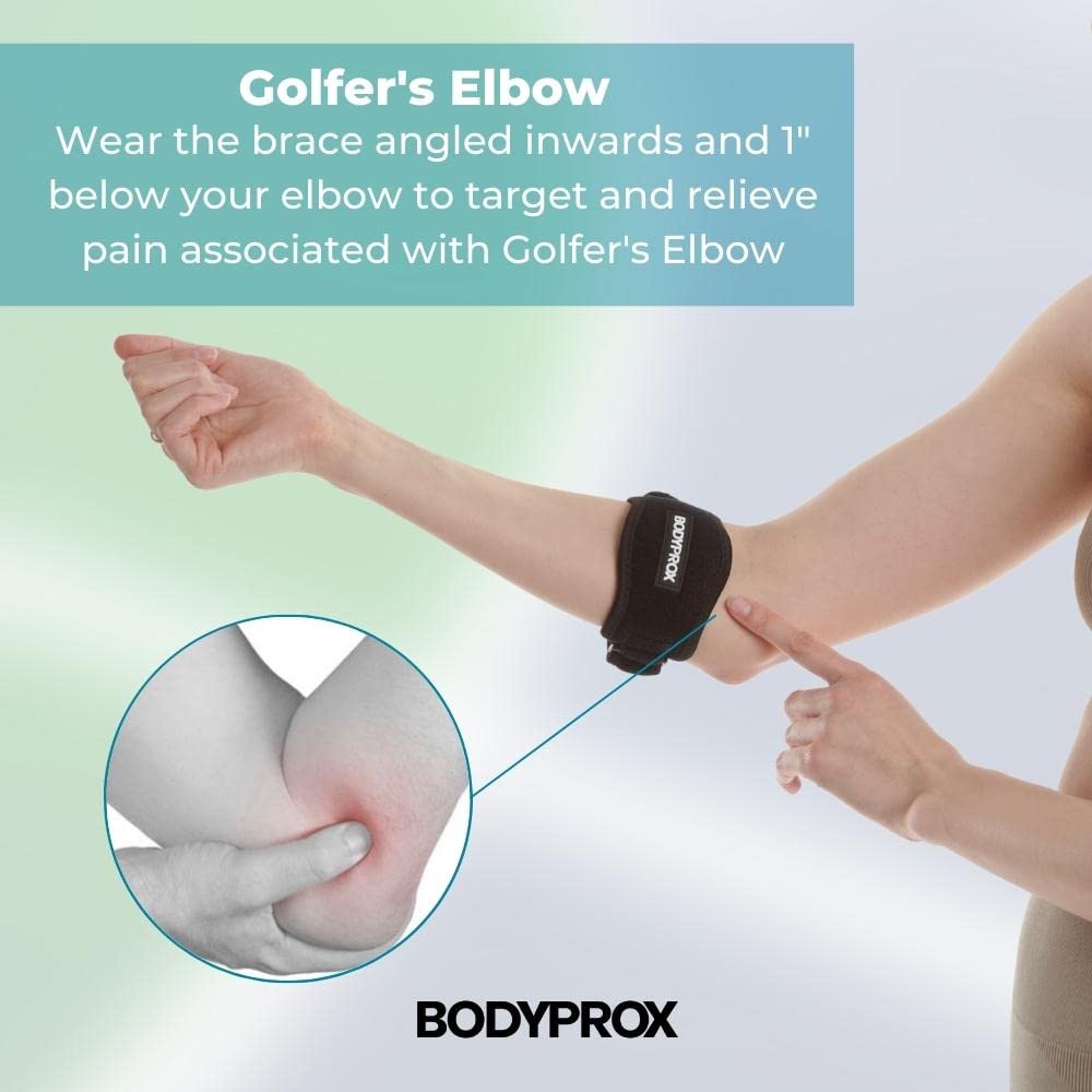 Elbow Brace 2 Pack for Tennis & Golfer's Elbow Pain Relief