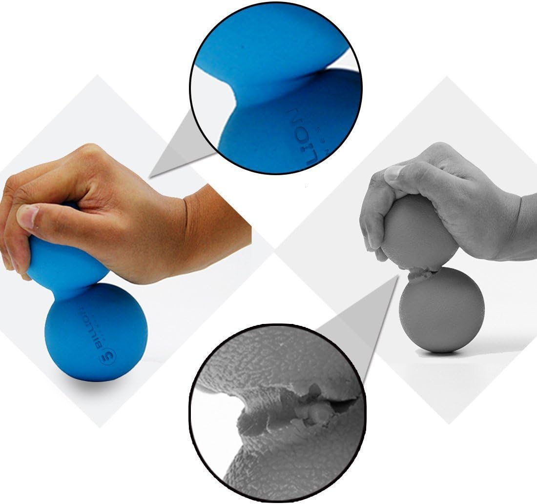 Massage Ball,5Billion Fitness Lacrosse Massage Ball for Deep Tissue Trigger Point,Peanut Massage Roller Ball for Back Leg Muscle Pain Relief Physical Therapy(Blue)
