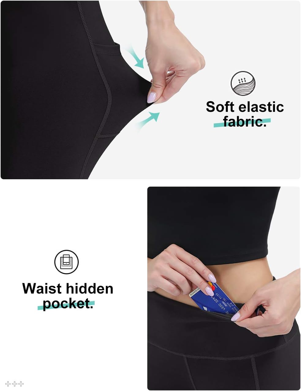 ALONG FIT Capri Leggings with Pockets for Women, Capris for Women, Yoga Pants, 3/4 Leggings for Women High Waist
