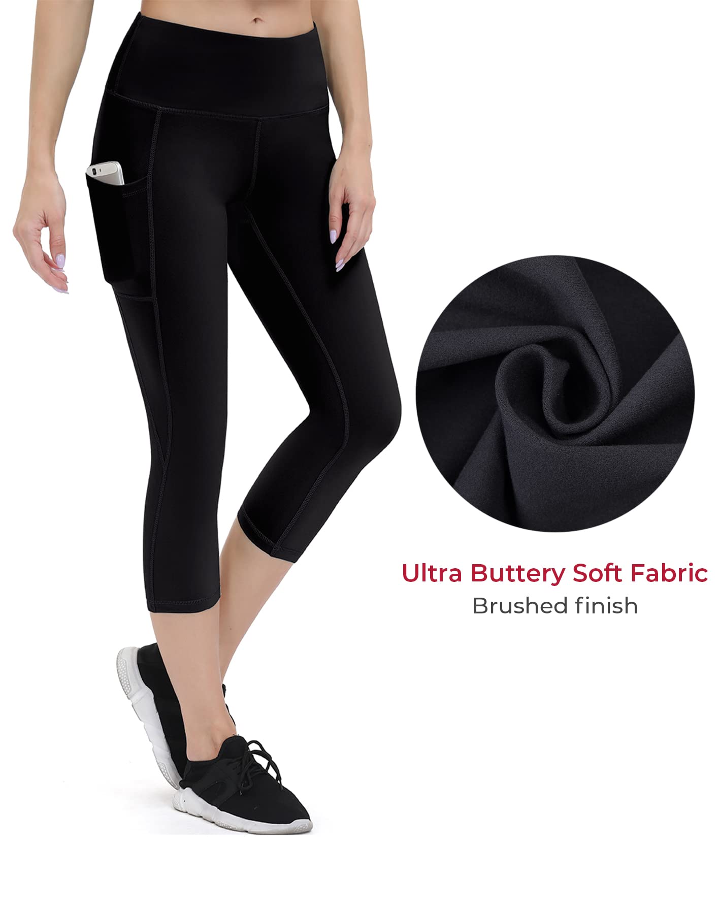 ALONG FIT Capri Leggings with Pockets for Women, Capris for Women, Yoga Pants, 3/4 Leggings for Women High Waist