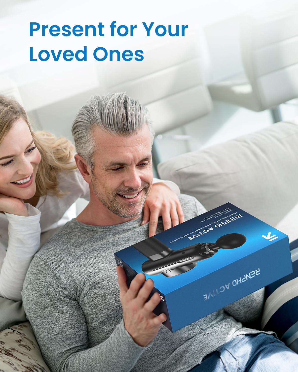 RENPHO Massage Gun, Powerful Massager Gun for Athletes, Percussion Massage Gun, Portable Hand held Electric Massager for Back, Carry Case, Gifts for Men Women, Active
