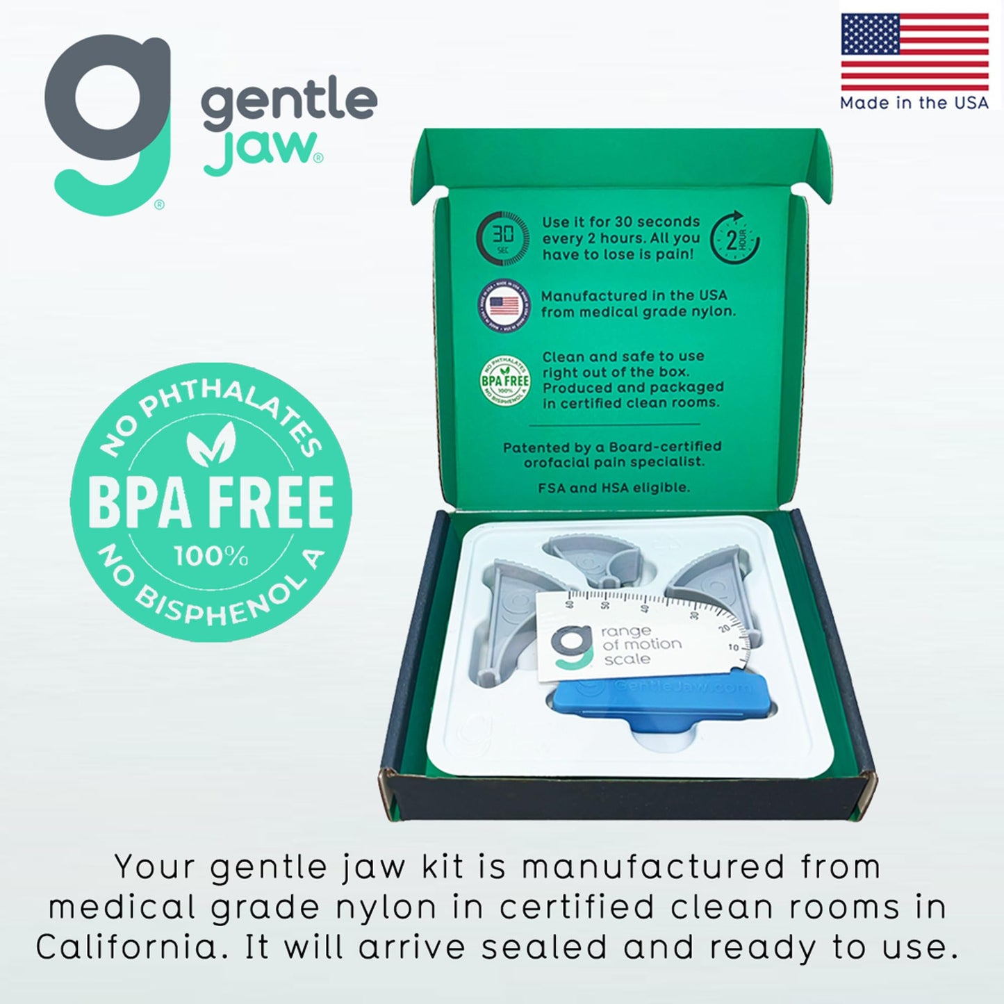 Pain Relief Device for TMJ, Grinding, Clenching, Headaches, Trismus & Bruxism caused by Tight Jaw Muscles. Use Gentle Jaw for Passive Stretching to Relax your Jaw Muscles; it is Yoga for the Jaw