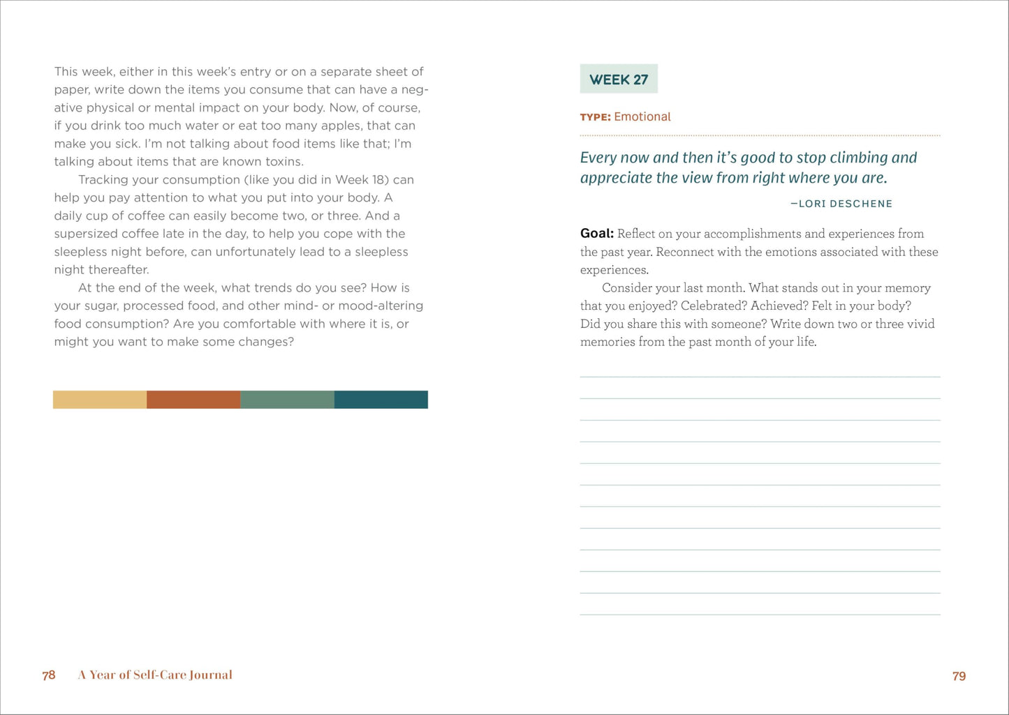 A Year of Self-Care Journal: 52 Weeks to Cultivate Positivity & Joy