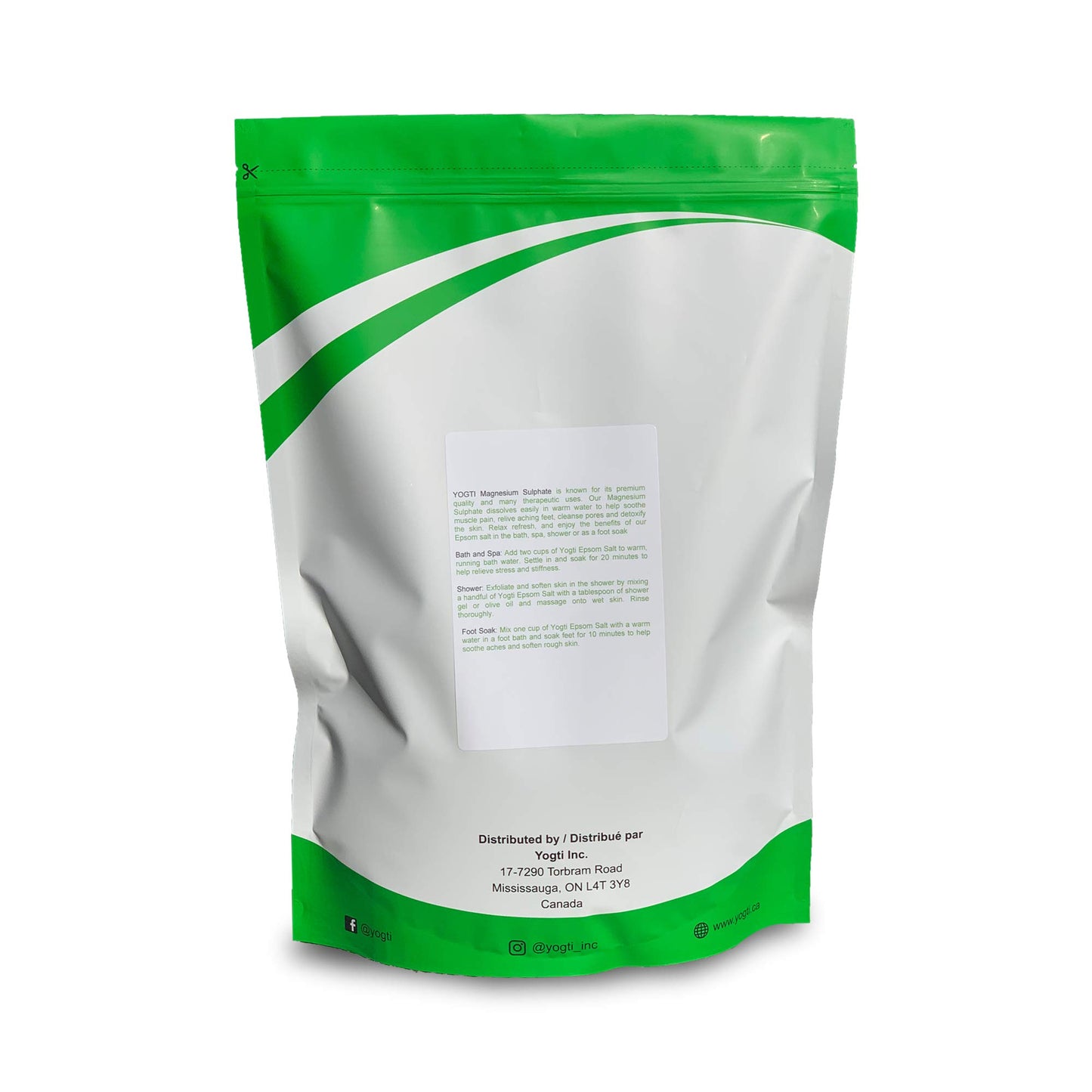 Yogti Natural Epsom Salt- Canadian Brand 5 pound