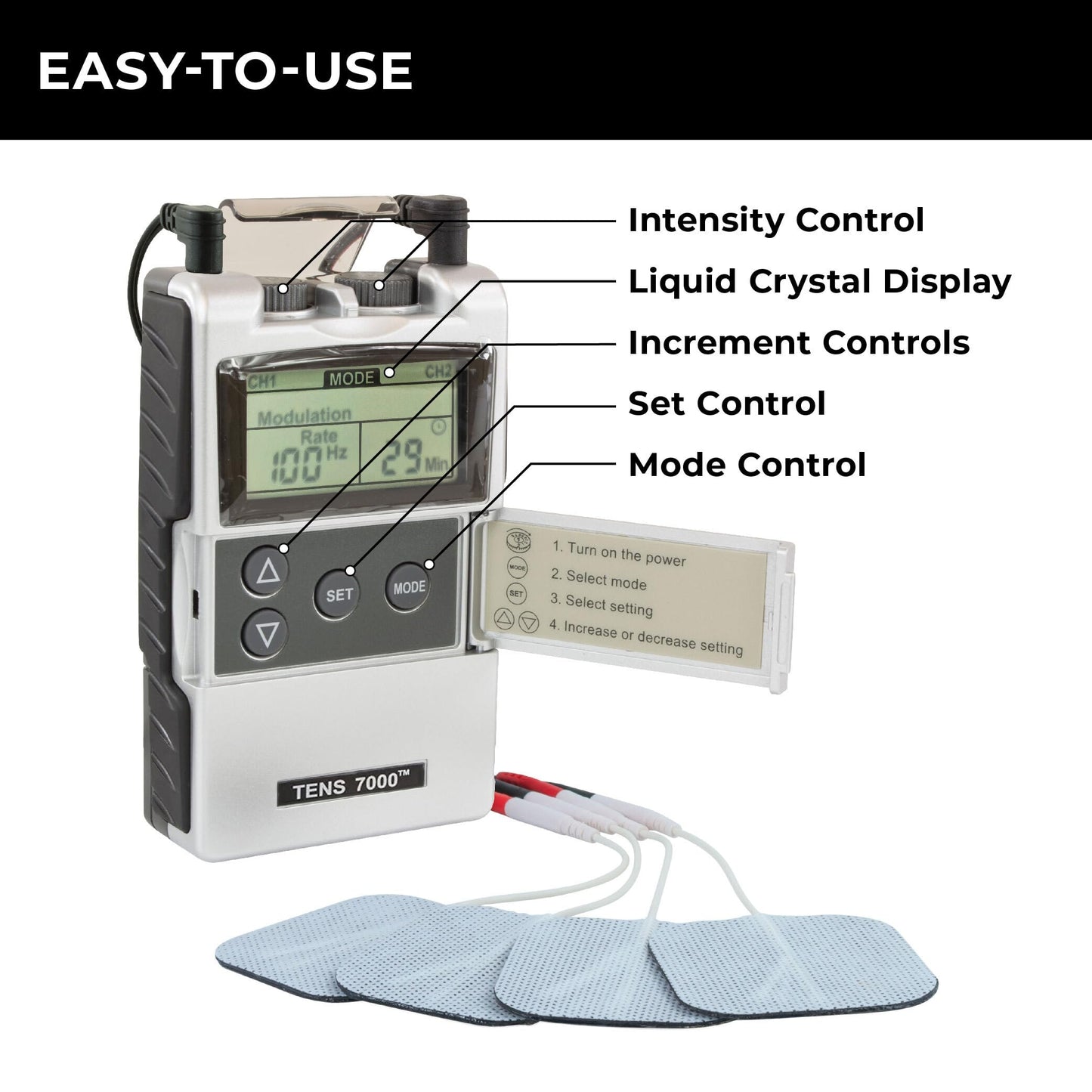 TENS 7000 Digital TENS Machine - for Back Pain, Neck Pain, General Pain Relief, Sciatica Pain Relief, Muscle Pain Relief