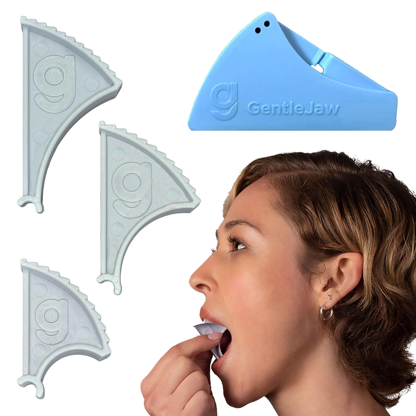 Pain Relief Device for TMJ, Grinding, Clenching, Headaches, Trismus & Bruxism caused by Tight Jaw Muscles. Use Gentle Jaw for Passive Stretching to Relax your Jaw Muscles; it is Yoga for the Jaw