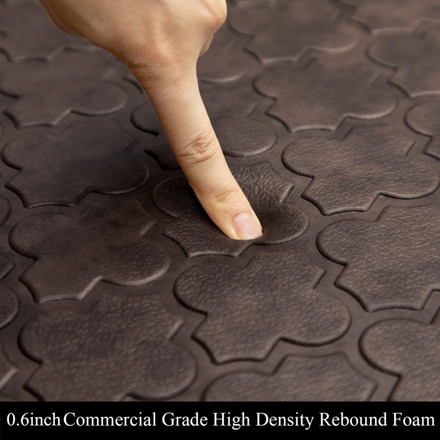 HEBE Oversized Anti Fatigue Comfort Mats for Kitchen Floor Standing Desk Non Slip Thick Cushioned Kitchen Floor Mats Runner Waterproof Kitchen Rugs Heavy Duty Comfort Standing Mats,20"x60",Brown