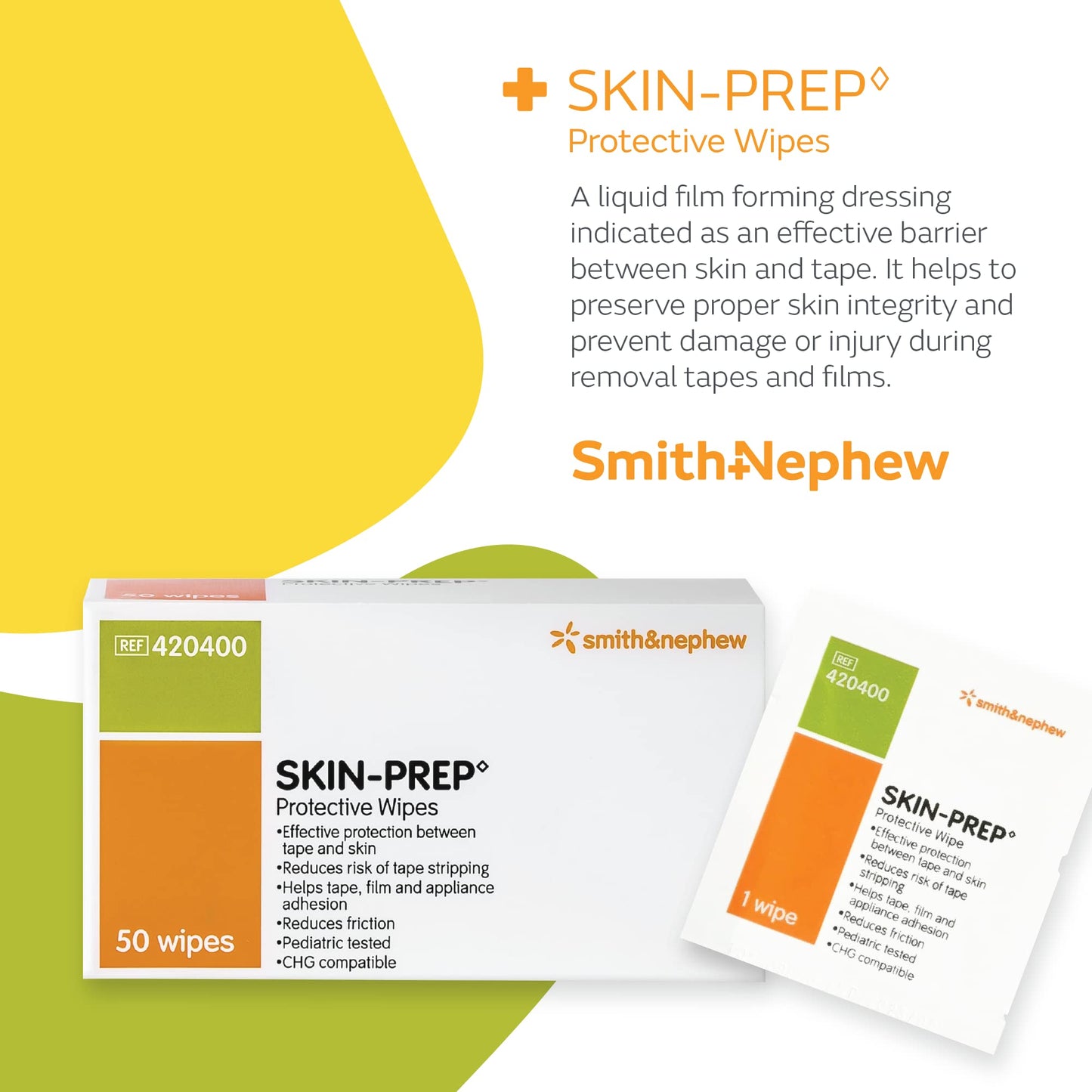 Smith & Nephew Skin-Prep Protection Dressing Wipes - 50 Count Box