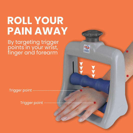 Roleo Tennis Elbow Trigger Point Massager - Arm Massager for Tennis Elbow Treatment and Golfer's Elbow Treatment - The Carpal Solution Forearm and Hand Massager for Muscle Pain Relief