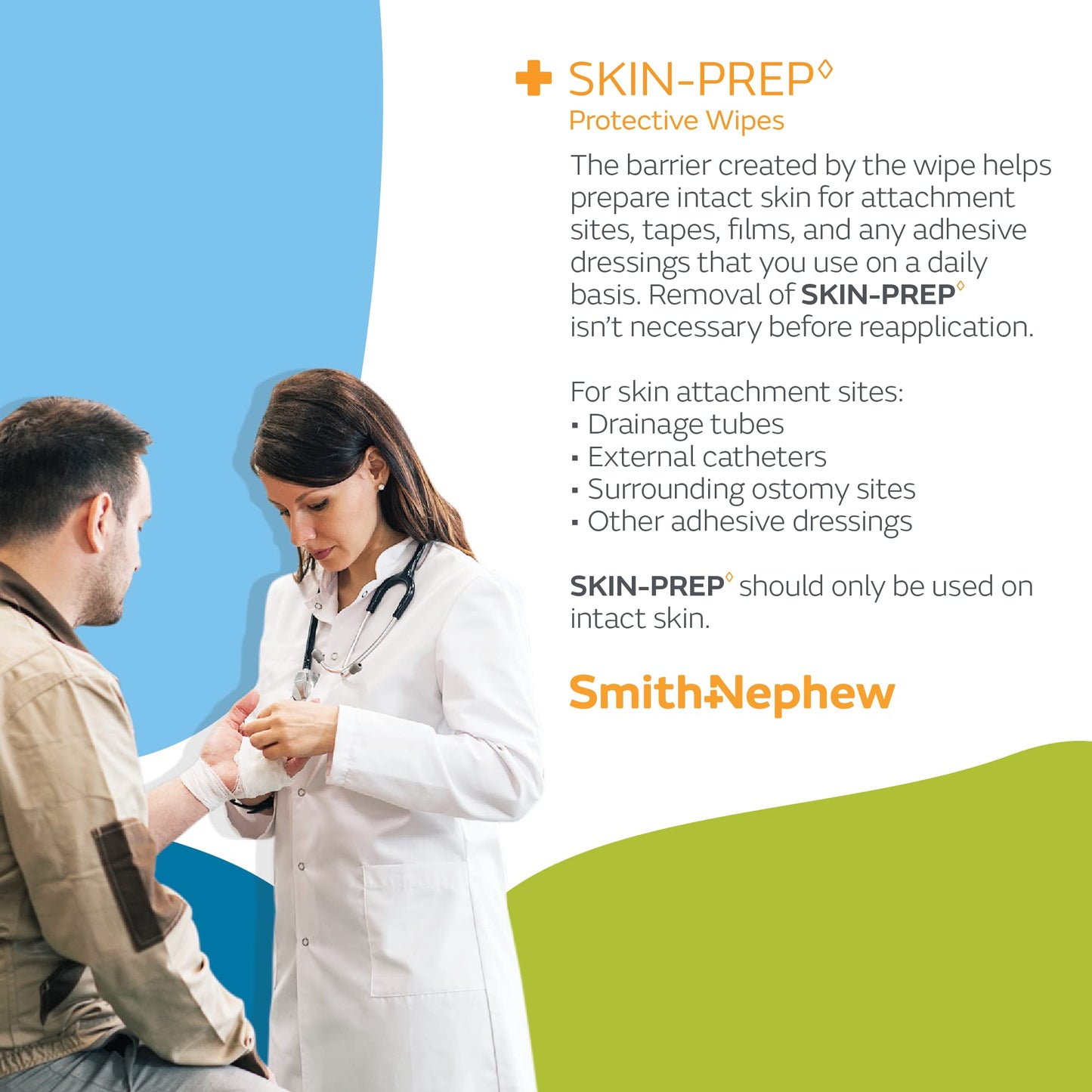 Smith & Nephew Skin-Prep Protection Dressing Wipes - 50 Count Box