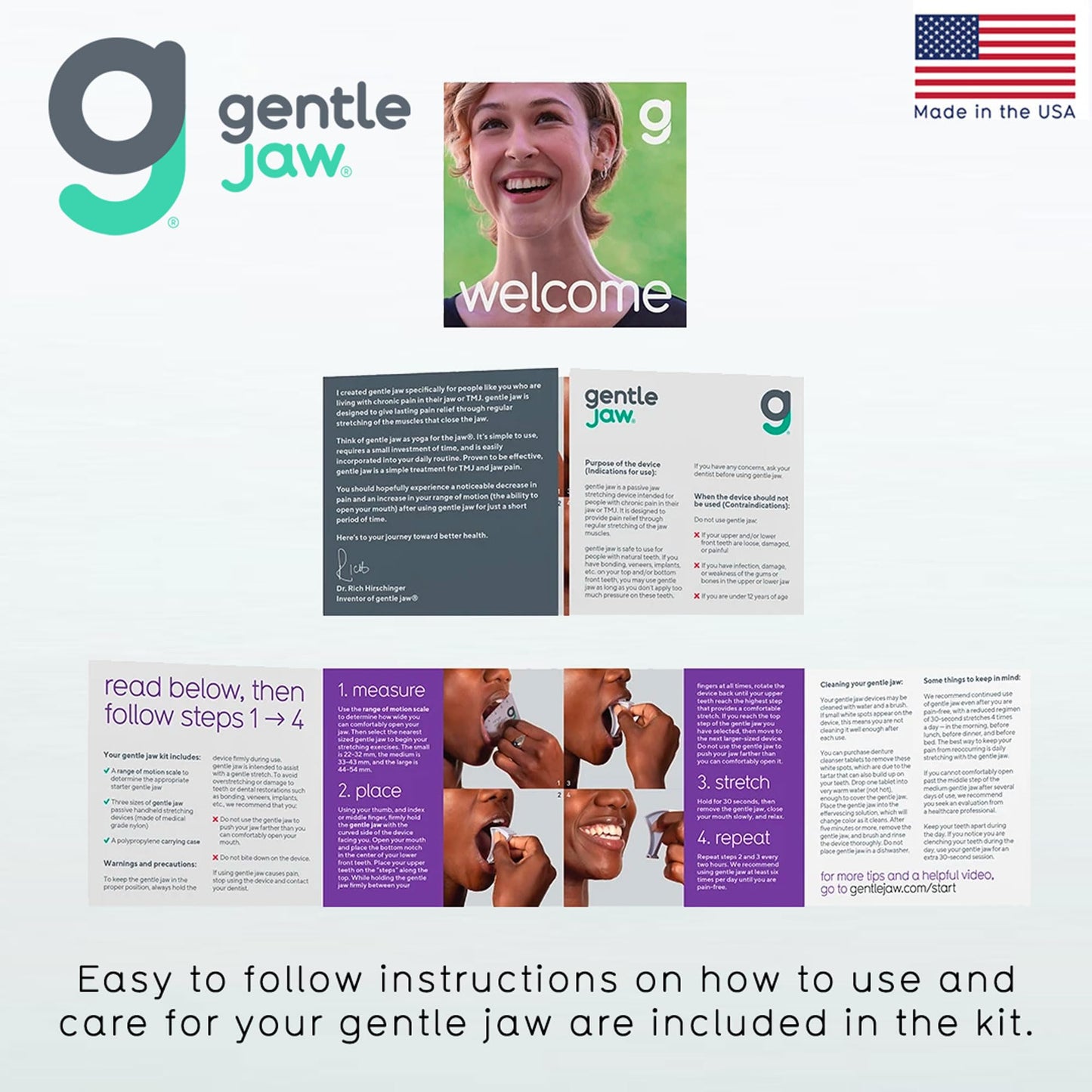 Pain Relief Device for TMJ, Grinding, Clenching, Headaches, Trismus & Bruxism caused by Tight Jaw Muscles. Use Gentle Jaw for Passive Stretching to Relax your Jaw Muscles; it is Yoga for the Jaw