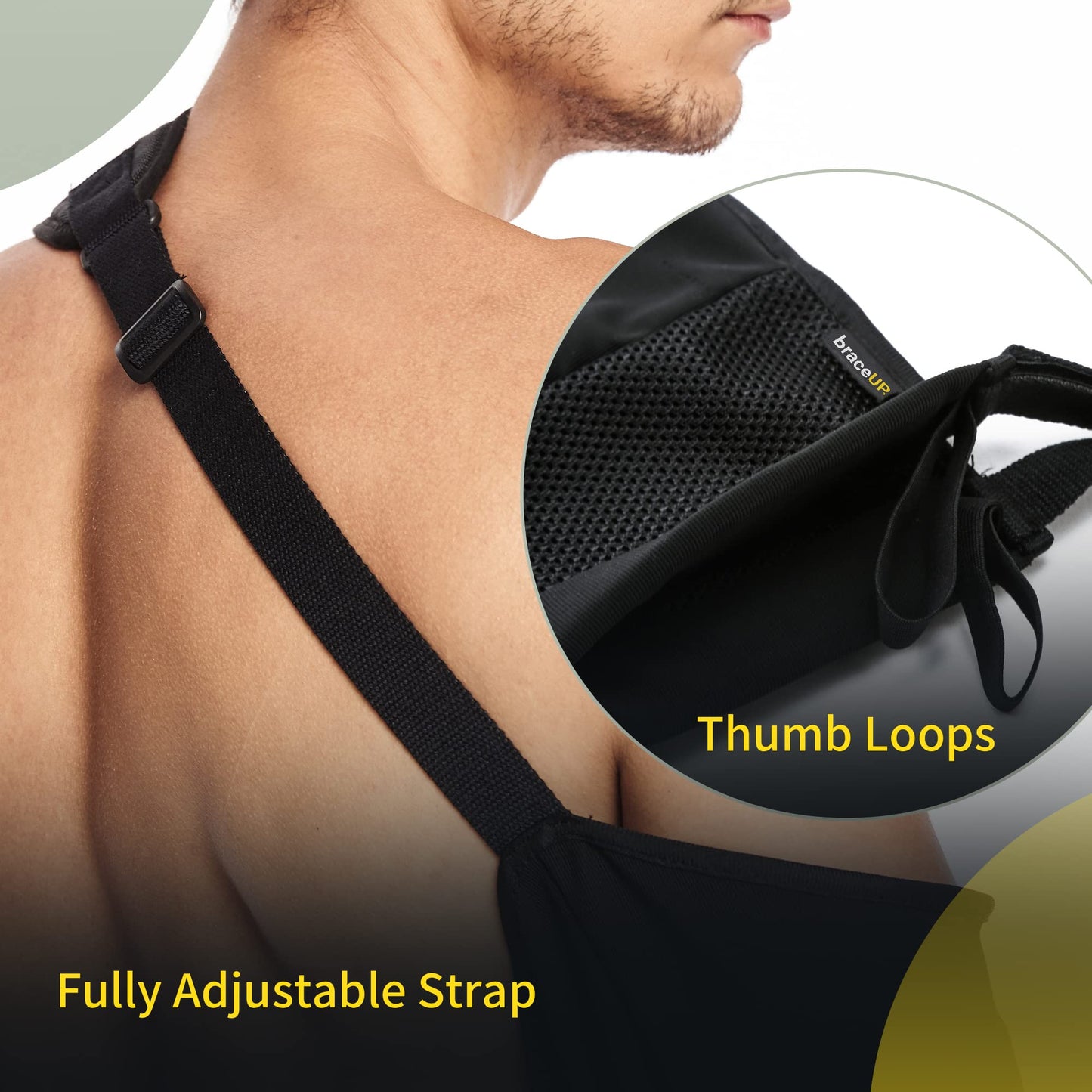 BraceUP Arm Sling Adjustable Arm Support for Broken Fractured Arm and Elbow
