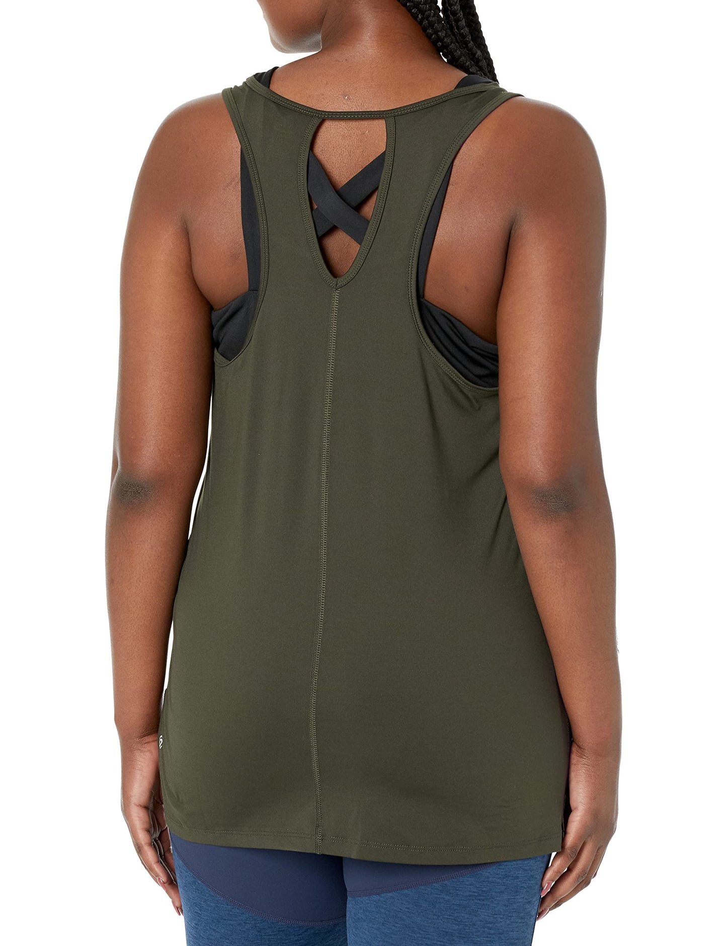 C9 Champion Women's Graphic Tank, Bottle Green/STAY COMMITTED