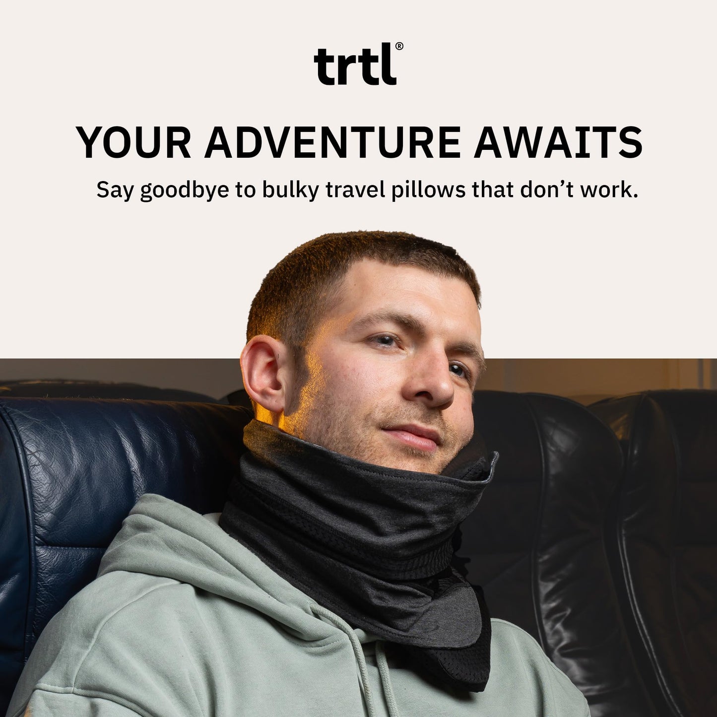 trtl Travel Pillow Cool for Neck Support- Cooling Neck Pillow with Cushioning Foam for Stability and Comfort, Breathable Fabric, Lightweight and Easy to Carry