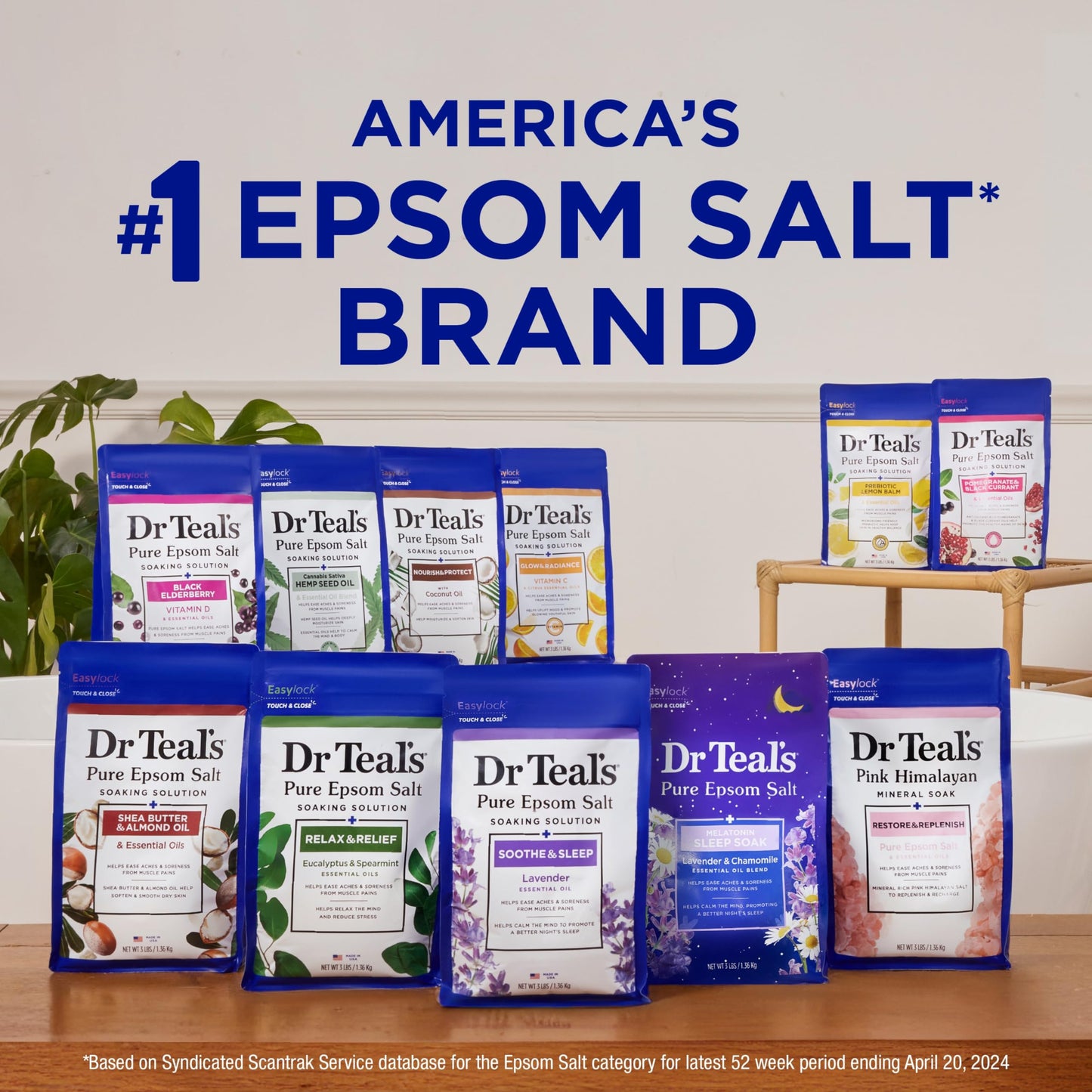 Dr Teal's Pure Epsom Salt Soak, Sleep Blend with Melatonin, Lavender & Chamomile Essential Oils, 3 lbs (Packaging May Vary)
