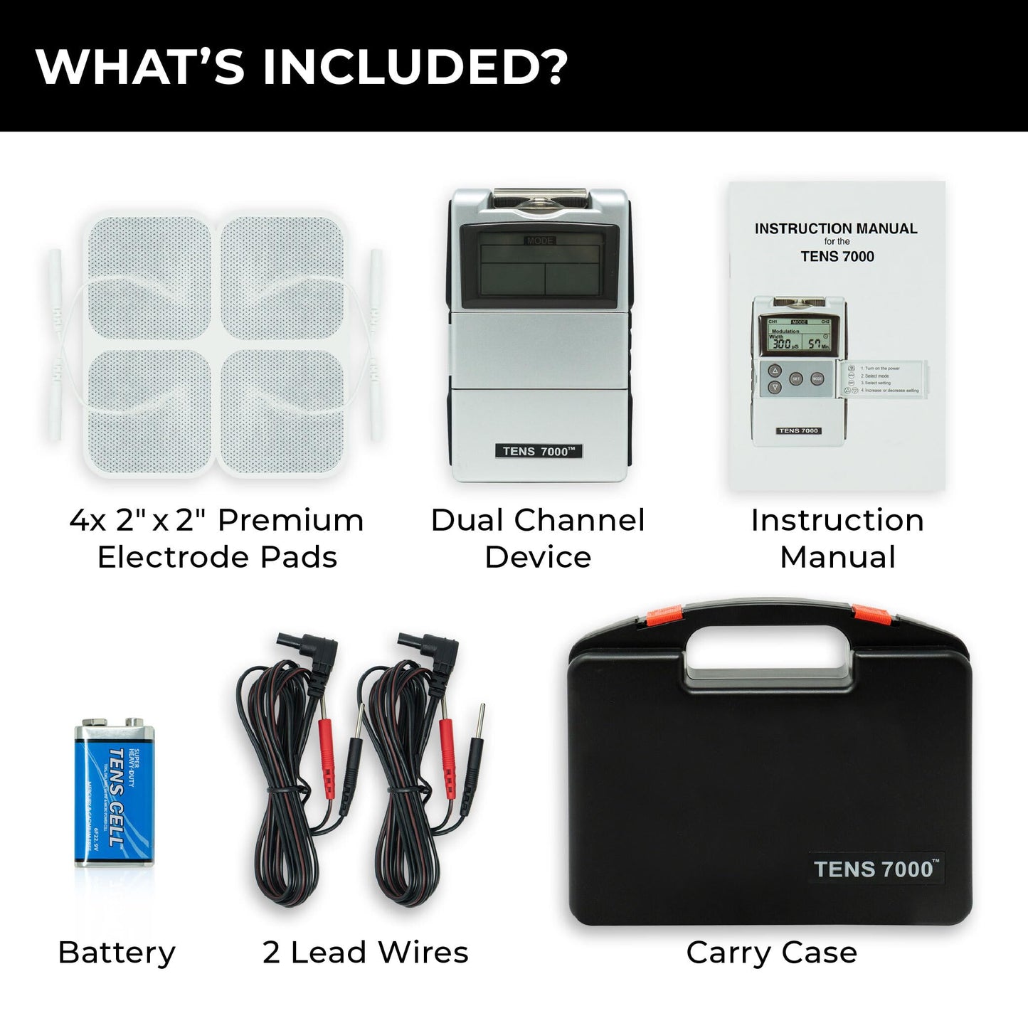 TENS 7000 Digital TENS Machine - for Back Pain, Neck Pain, General Pain Relief, Sciatica Pain Relief, Muscle Pain Relief