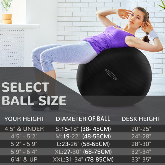 BalanceFrom Anti-Burst and Slip Resistant Exercise Ball Yoga Ball Fitness Ball Birthing Ball with Quick Pump, 2,000-Pound Capacity