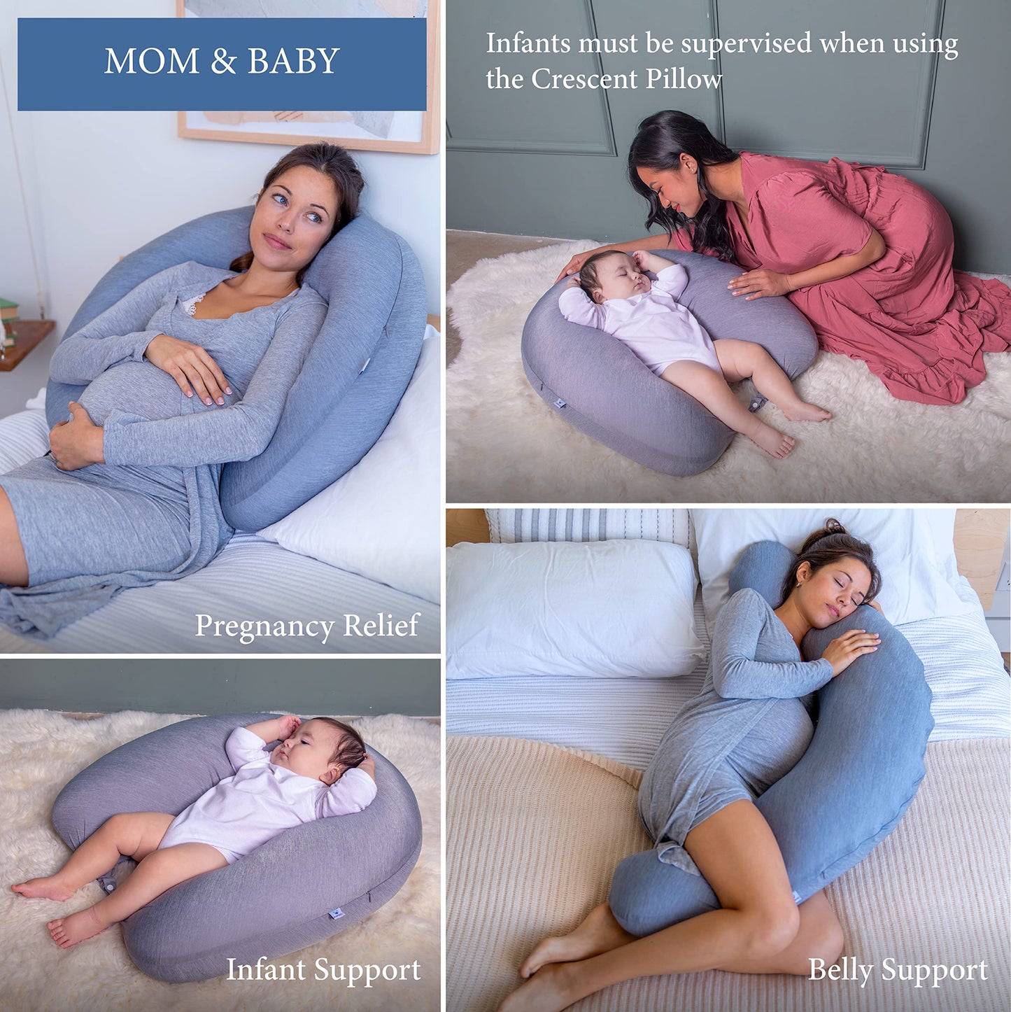 PharMeDoc Body Pillow - Multifunctional Pregnancy Pillow for Sleeping, Oreiller de Corps, Maternity & Nursing Pillow - for Pregnancy, Support for Back, HIPS, Belly (Removable Cooling Cover)
