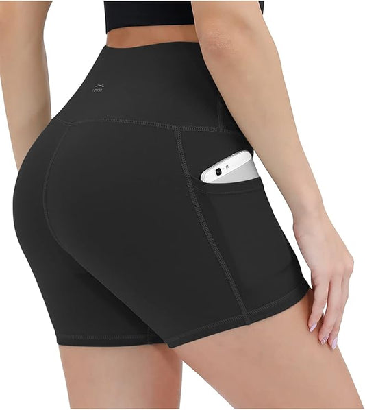 ALONG FIT 5" Biker Shorts for Women with Pockets High Waisted Workout Gym Yoga Compression Short Squat Proof Leggings