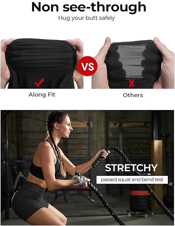 ALONG FIT 5" Biker Shorts for Women with Pockets High Waisted Workout Gym Yoga Compression Short Squat Proof Leggings