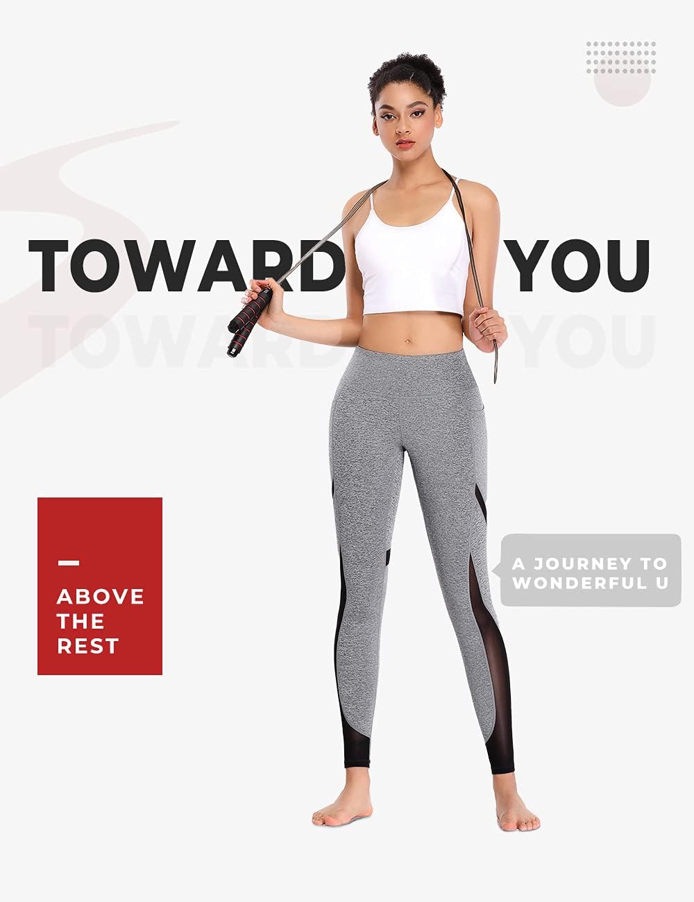 ALONG FIT Soft Mesh Yoga Pants with Side Pockets Workout High Waist Breathable Stretchy Leggings for Women, Charcoal Grey 011