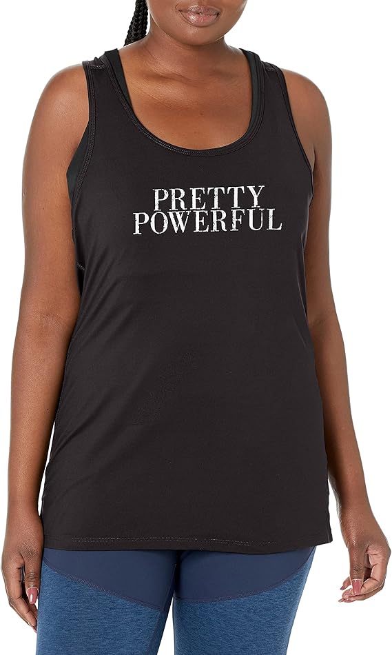 C9 Champion Women's Graphic Tank, Ebony/PRETTY POWERFUL
