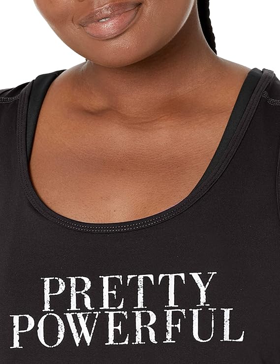 C9 Champion Women's Graphic Tank, Ebony/PRETTY POWERFUL