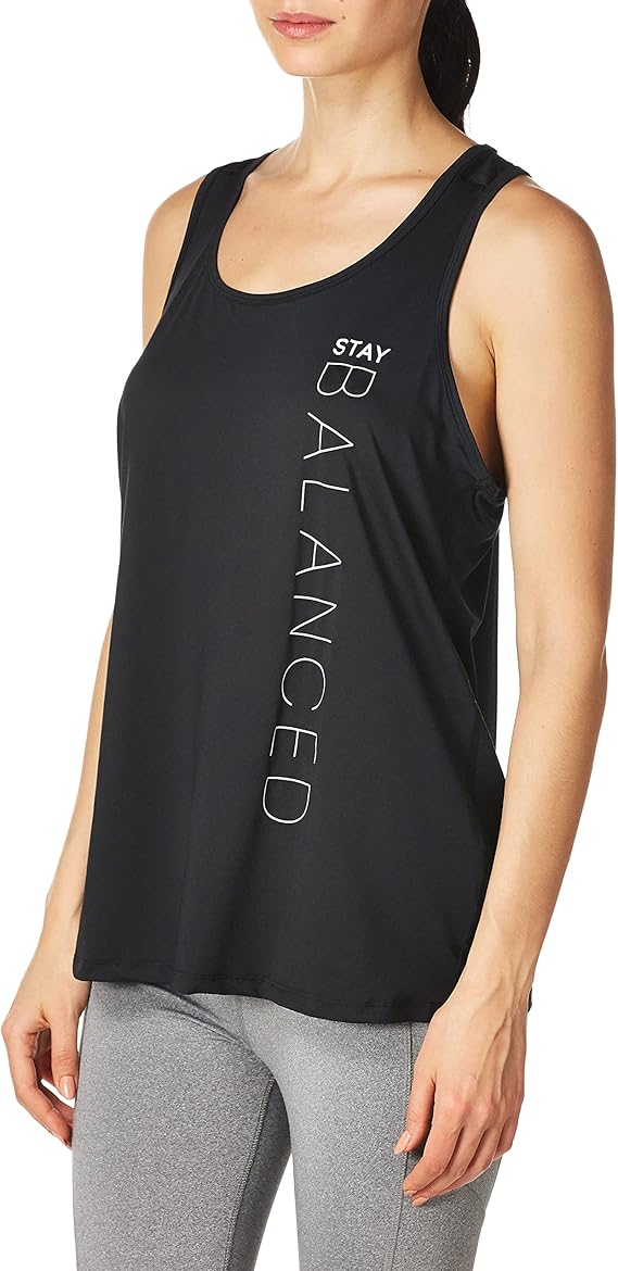 C9 Champion Women's Graphic Tank, Ebony/STAY BALANCED